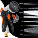 Flexibele Tuinslang - Inc. sproeikop - 22,5 meter - Zwart, Tuin en Terras, Verzenden, Zo goed als nieuw