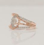 Cocktailring - 14 karaat Roségoud, Witgoud - 0.42ct. tw., Sieraden, Tassen en Uiterlijk, Antieke sieraden
