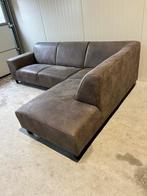 Mooie micoleder hoekbank – professioneel gereinigd, Hoekbank, 75 tot 100 cm, Zo goed als nieuw, Stof