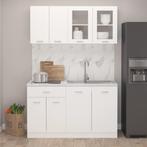 vidaXL 4-delige Keukenkastenset Lyon bewerkt hout wit, Huis en Inrichting, Keuken | Keukenelementen, Verzenden, Nieuw, Wit
