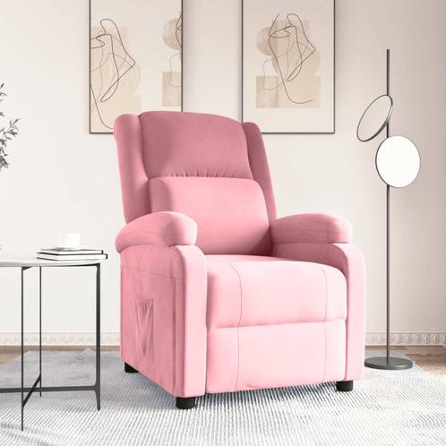 vidaXL Fauteuil verstelbaar fluweel roze, Huis en Inrichting, Fauteuils, Nieuw, Verzenden