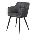 Eetkamerstoel Birmingham kuipstoel 81x57x53 cm donkergrijs e, Huis en Inrichting, Stoelen, Verzenden, Nieuw