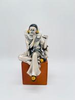 Figuur - Pierrot playing the flute - .925 zilver