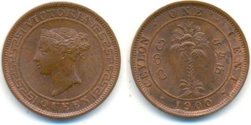 Cent 1900 Sri Lanka / Ceylon: Victoria von Großbritannien.., Postzegels en Munten, Munten | Amerika, Verzenden