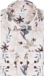 Profuomo Overhemd Bloemenprint Beige maat 45 Heren, Kleding | Heren, Verzenden, Nieuw, Beige, Profuomo