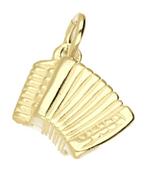 Gouden Accordeon ketting hanger, Verzenden, Nieuw