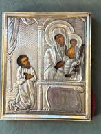 Icoon - Gottesmutter, onverwachte vreugde met zilveren, Antiek en Kunst