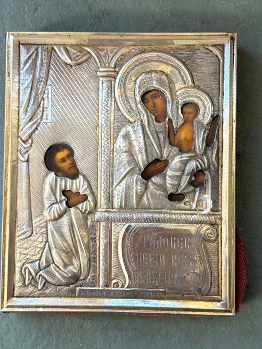 Icoon - Gottesmutter, onverwachte vreugde met zilveren, Antiek en Kunst, Kunst | Niet-Westerse kunst