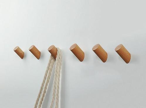 Set van 6 houten kledinghaken (kapstok), essenhout, Doe-het-zelf en Verbouw, Gereedschap | Handgereedschap, Nieuw, Ophalen of Verzenden