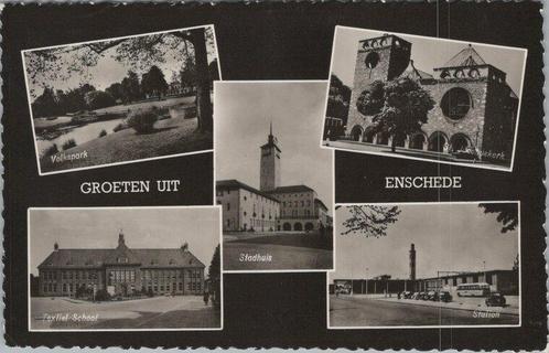 ENSCHEDE - Meerluik Groeten uit Enschede, Verzamelen, Ansichtkaarten | Nederland, Verzenden
