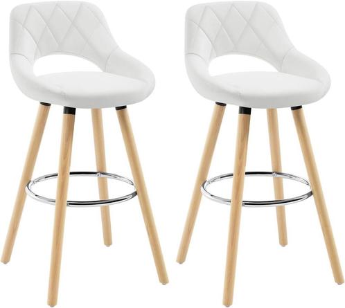 WOLTU 2 Barkrukken - Barstoelen - Kunstleer - Wit, Huis en Inrichting, Overige Huis en Inrichting, Nieuw, Verzenden