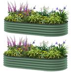 TRUUSK 2-delige Set Verhoogd Bed Van Staal, Plantenbed Koude, Verzenden, Nieuw