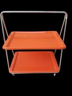 Serveerwagen - bar trolley in oranje - Plastic, Metaal -