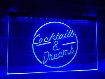 Cocktails & dreams en neon bord lamp verlichting cocktail *b