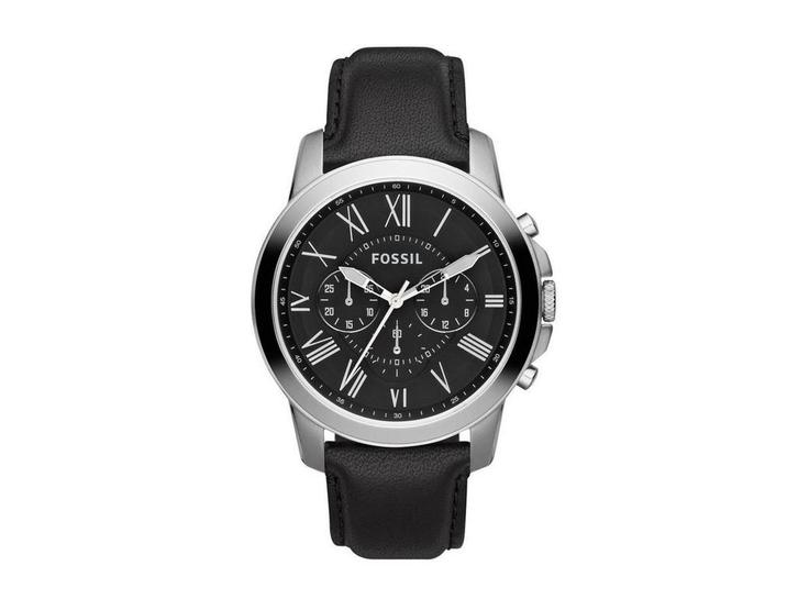 Fossil Grant FS4812 - Herenhorloge 44 mm - Lederen band -, Sieraden, Tassen en Uiterlijk, Horloges | Heren, Zo goed als nieuw