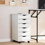 vidaXL Ladekast MOSS verrijdbaar massief grenenhout wit, Huis en Inrichting, Verzenden, Nieuw