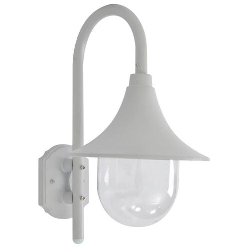 vidaXL Tuin wandlamp E27 42 cm aluminium wit, Tuin en Terras, Buitenverlichting, Nieuw, Verzenden