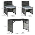 TRUUSK Polyrattan Tuinmeubelen Voor 4 Personen, Rattan Eetgr, Verzenden, Nieuw