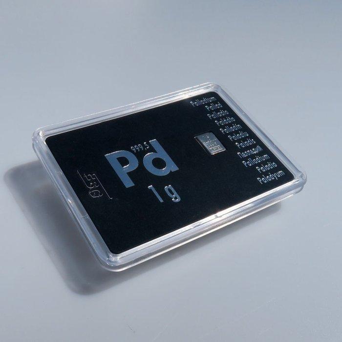 1 gram - Palladium - Met certificaat (Zonder Minimumprijs), Postzegels en Munten, Edelmetalen en Baren