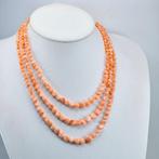Halsketting - 18 karaat Witgoud Koraal - Echte Roze Corallo, Sieraden, Tassen en Uiterlijk, Kettingen, Nieuw