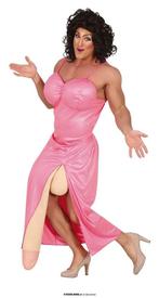 Big Drag Queen Man Kostuum Pink, Ophalen of Verzenden, Nieuw