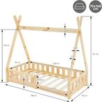 Kinderbed - Peuterbed - Tipi bed - 70x140 cm - Bruin - ML-De, Huis en Inrichting, Verzenden, Zo goed als nieuw