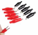 Alligator Clips 28mm - 5x Rood en 5x Zwart, Hobby en Vrije tijd, Verzenden, Nieuw