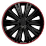 4-Delige Wieldoppenset Giga R 16-inch zwart/rood, Auto diversen, Wieldoppen, Nieuw, Verzenden