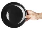 Cafe coupe bord | Zwart | Steengoed | 2,9(h) x 20(b)cm, Verzenden