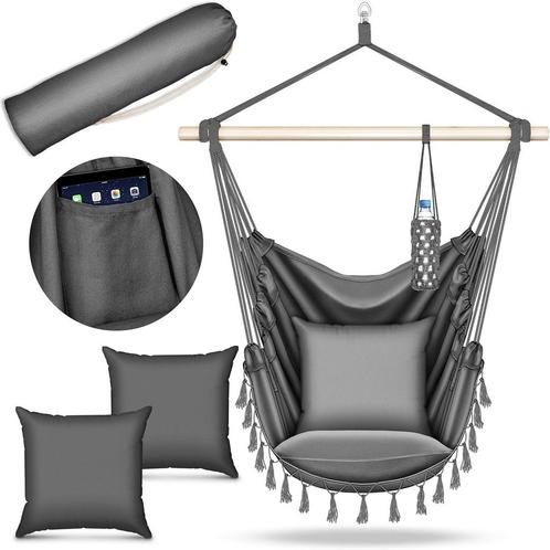 Tillvex® Hangstoel - Binnen & Buiten - Tot 150kg - 2 Kussens, Tuin en Terras, Tuinmeubel-accessoires, Nieuw, Verzenden