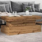 vidaXL Salontafel met LED-verlichting 90x50x40cm artisanaal, 50 tot 100 cm, Verzenden, Nieuw, 50 tot 100 cm
