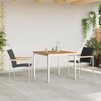 vidaXL 3-delige Tuin Eetset van Massief Acaciahout, Tuin en Terras, Tuintafels, Verzenden, Nieuw