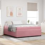 vidaXL Bedframe met matras Roze 180 x 200 cm Stof, Huis en Inrichting, Slaapkamer | Bedden, Verzenden, Nieuw, Stof