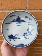 RARE Blue and White Ko Sometsuke Plate with Black and White