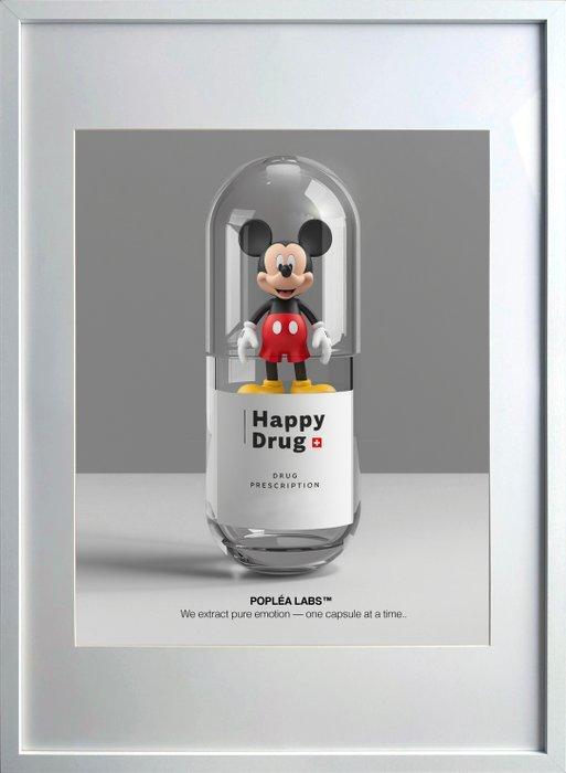 Poplea - HAPPY DRUG - POPLEA LABS - MICKEY, Antiek en Kunst, Kunst | Schilderijen | Modern