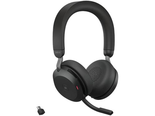 Jabra Evolve2 75 usb-c MS Teams met oplaadhouder (Zwart), Computers en Software, Headsets, Zo goed als nieuw, Verzenden