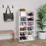 vidaXL Schoenenrek 54x34x100,5 cm bewerkt hout wit, Huis en Inrichting, Kasten | Schoenenrekken, Verzenden, Nieuw