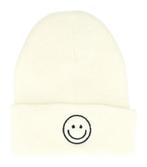 Beanie Muts Smiley Creme, Verzenden, Nieuw