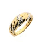 Gouden ring met diamant | 0,01 ct. (gouden sieraden), 18 tot 19, Gebruikt, Overige kleuren, Ophalen of Verzenden
