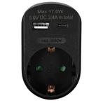 Benson Stopcontact met USB-A en USB-C - Zwart - Modern en..., Doe-het-zelf en Verbouw, Elektra en Kabels, Ophalen of Verzenden