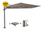 Challenger T2 glow premium parasol 300x300 cm antraciet, Tuin en Terras, Parasols, Ophalen of Verzenden, Nieuw