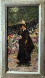 Italiaanse school (XX) - Ritratto di elegante donna in, Antiek en Kunst