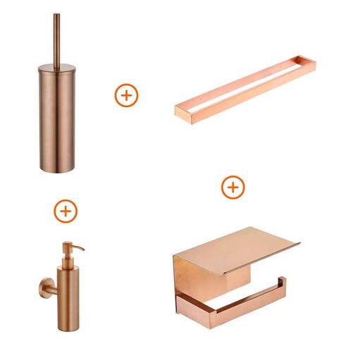 Toilet accessoires set Copper exclusief met beugel en, Doe-het-zelf en Verbouw, Sanitair, Verzenden