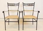 Fauteuil - IJzer, riet - Twee armstoelen