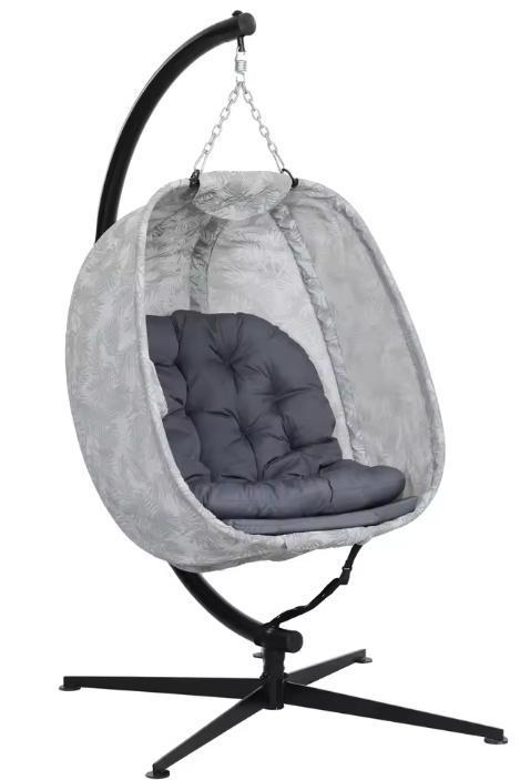 Opvouwbare Eivormige Hangstoel met Frame en Kussens, Tuin en Terras, Tuinstoelen, Nieuw, Verzenden