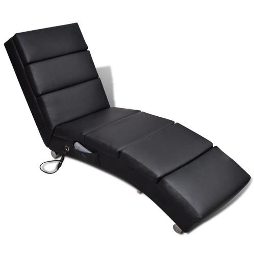 vidaXL Massagelounger kunstleer zwart, Sport en Fitness, Massageproducten, Nieuw, Verzenden