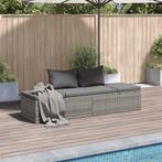 vidaXL Tuinbed 195x60 cm poly rattan grijs, Verzenden, Nieuw
