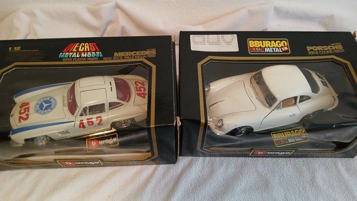 Bburago 1:18 - Modelauto (2) - 3021 Porsche 356 B Coupé, Hobby en Vrije tijd, Modelauto's | 1:5 tot 1:12