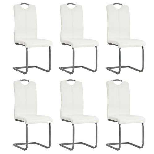 vidaXL Eetkamerstoelen 6 st kunstleer wit, Huis en Inrichting, Stoelen, Wit, Nieuw, Verzenden