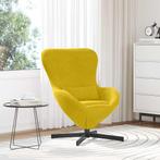 vidaXL Eivormige stoel Geel 63 x 73 x 90 cm Fluweel, Huis en Inrichting, Fauteuils, Verzenden, Nieuw